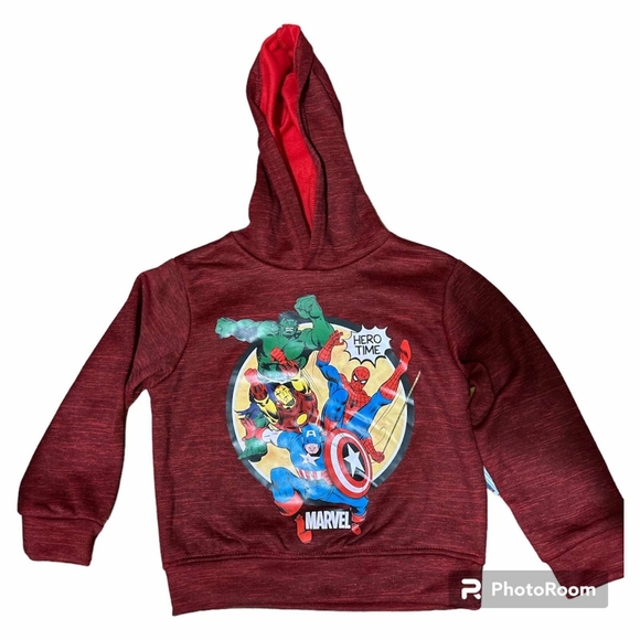 Marvel Red Hoodie with Superhero Print - Picture 3 of 3